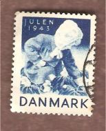 1943, julemerke fra Danmark, stempla.