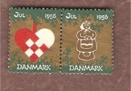 1956, julemerke fra Danmark, ustempla.