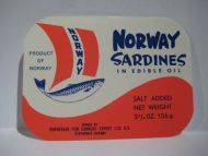 NORWAY SARDINES, fra NORWEGIAN FISH CANNERS EXPORT LTD, STAVANGER.