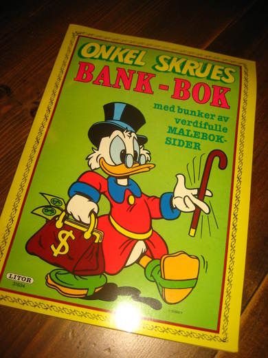 ONKEL SKRUES BANK BOK. Litor 31634. 80 tallet. Disney. 