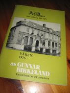 1975,vår, Produktkatalog fra Gunnar Birkeland, Trondheim.