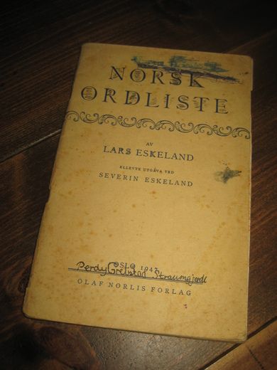 ESKELAND: NORSK ORDLISTE. 1947.