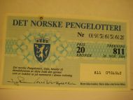 1984, trekning 811,                  DET NORSKE PENGELOTTERI.            Nr. 0956562.