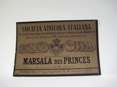 SOCIETA VINICOLA ITALIANA. MARSALA DES PRINCES.