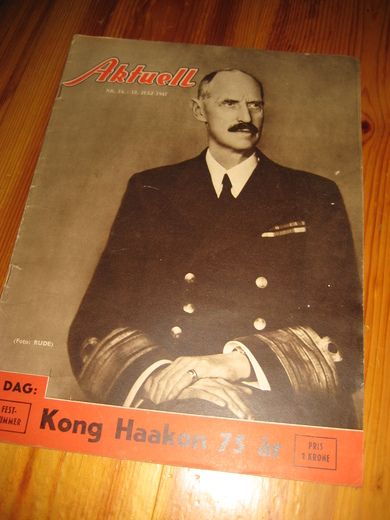 1947,nr 014, Aktuell. Kong Haakon 75 år.