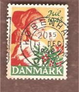 1948, julemerke fra Danmark, stempla.