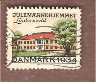 1934, julemerke fra Danmark, stempla.