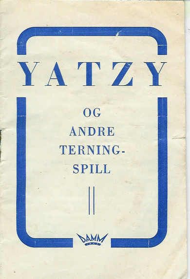 Brosjyre for YATZY og andre terningspill. Damm