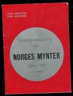 1972, SØRENSEN:             NORGES MYNTER. VURDERINGSLISTE.