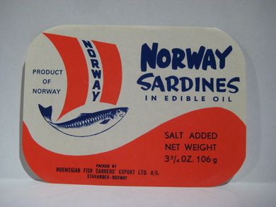 NORWAY SARDINES, fra NORWEGIAN FISH CANNERS EXPORT LTD, STAVANGER.