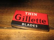 Uåpna pakke THIN GILETTE BLADES, 60 tallet 