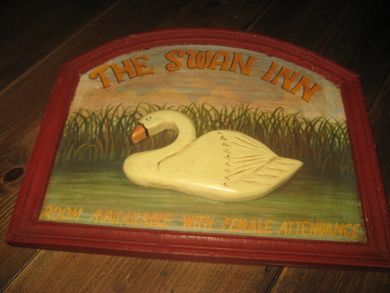 THE SWAN INN. Ca 34*28 cm stort med treramme. 