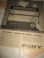 Reklameark fra 1962, ca 22*35 cm stort. SONY.