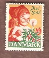 1948, julemerke fra Danmark, ustempla.