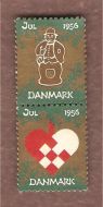 1956, julemerke fra Danmark, ustempla.