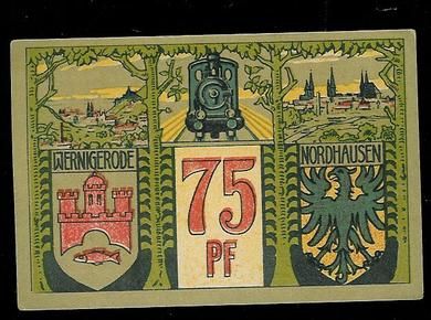 Dieser Gutschein wird an samtlichen Stationskassen eingeløst. NORDHAUSEN - WERNIGERODERELISENBAHNGESELLSCHAFT. 1921