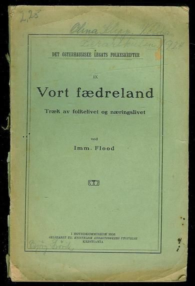 Flood, Imm: Vort Fædreland. 1924