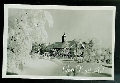 Snøvinter, nyttårskort fra 40 tallet.