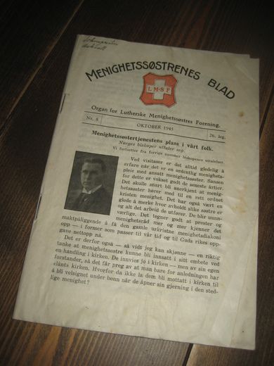 1945,nr 008, MENIGHETSSØSTRENES BLAD.