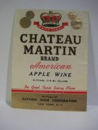 CHATEAU MARTIN BRAND APPLE WINE. NEW YORK.