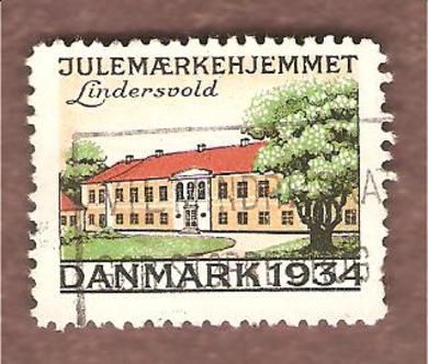 1934, julemerke fra Danmark, stempla.