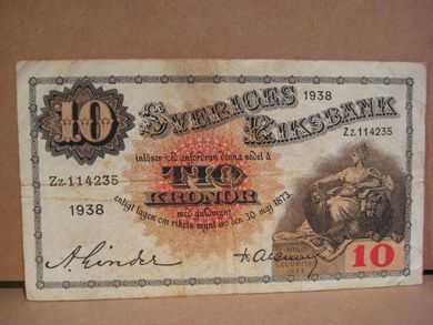 1938, 5 KRONOR,  bretter