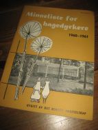 MINNELISTE FOR HAGEDYRKERE. 1960-61. 