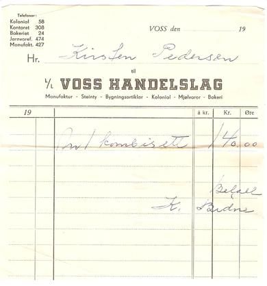 1960, VOSS HANDELSLAG