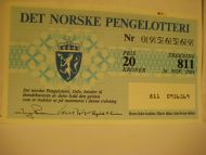 1984, trekning 811,                  DET NORSKE PENGELOTTERI.            Nr. 0956569.