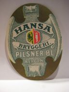 HANSA BRYGGERI, PILSNER ØL, 50 tallet