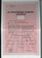 STOREBRAND- NORDEN- GRUPPEN, 1982, aksjebrev nr 9335, 120 aksjer a kr 100.-