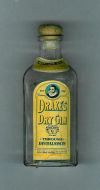 DRAKES DRY GIN, gammel miniatyrflaske fra Spania