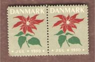 1950, Dansk julemerke, ustempla, stripe.