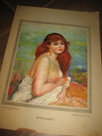 Renoir: EFTER BADET. Original heng i Nasjonalgaleriet.