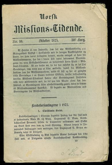 1875,nr 010,                     Norsk Missions Tidende.