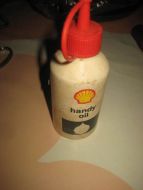 Plastflaske fra Shell, Handy oil, uten innhold. 60 tallet.