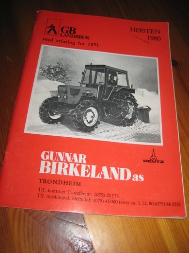 1980,høst, Produktkatalog fra Gunnar Birkeland, Trondheim.