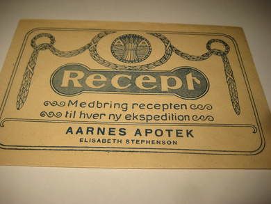 AARNES APOTEK, tidleg 1900