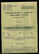 Anvisning på kjøp av matpoteter i hele sekker a 50 kg, 1945,  KINN Forsyningsnemnd, 20/9 1945.