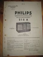 Phillips sercice dokumentasjon for 215A. 1938.