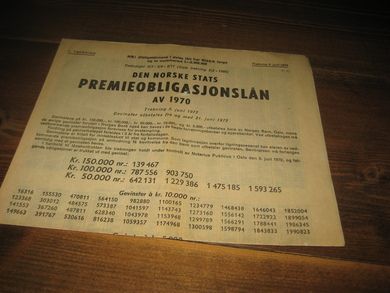 1970, 7. TREKNING, DEN NORSKE STATS PREMIEOBLIGASJONSLÅN