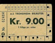 62484. Klippekort fra Trondheim Bilruter