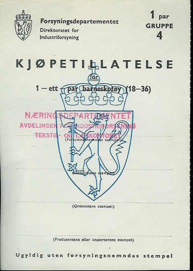 KJØPETILLATELSE fra 1944. Stempla 