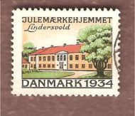 1934, julemerke fra Danmark, stempla.