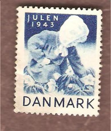 1943, julemerke fra Danmark, ustempla.