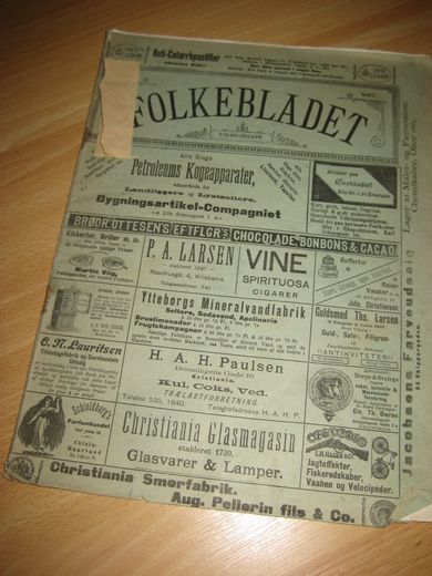 1897,nr 001, FOLKEBLADET.