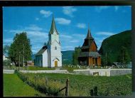 Torpo, Hallingdal. Den nye kirke, og stavkirken fra siste del av 1100 tallet.