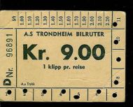 96891. Klippekort fra Trondheim Bilruter