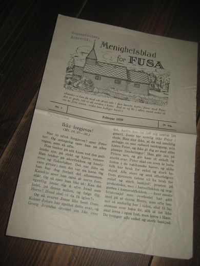 1939,nr 001, Menighetsblad for FUSA.