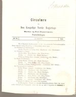 1885,nr 018, Cirkulære fra Den Kongelige Norske Regjerings Marine- og Post- Departement.